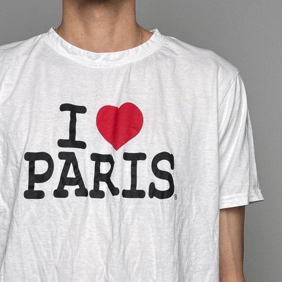 Mens I Love Paris Graphic T-Shirt White 100% Cotton XXL Souvenir Tee - Picture 6 of 9